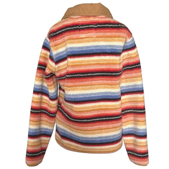 Billabong Switchback Womens Fleece Top Size Small Striped Multicolor Pockets EUC - Picture 4 of 16